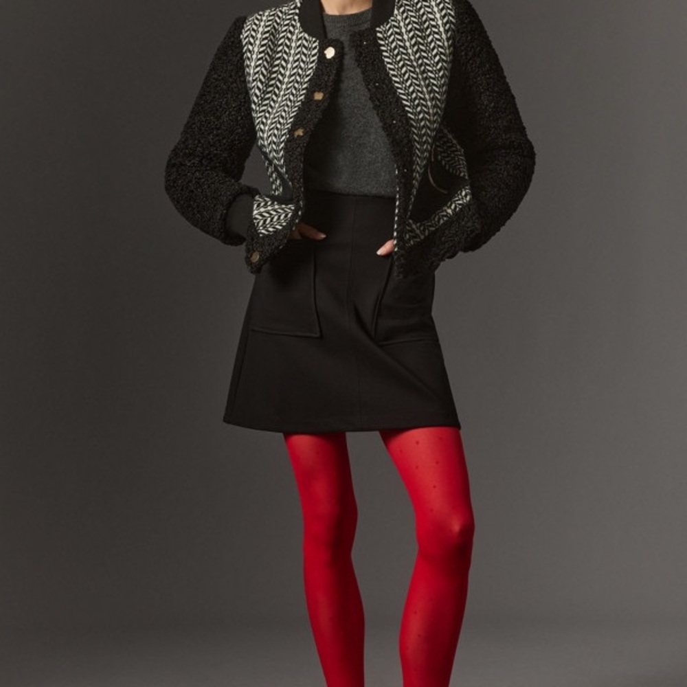Anthropologie Avec Les Filles Tweed Sherpa Mix Jacket - XS - Picture 9 of 9